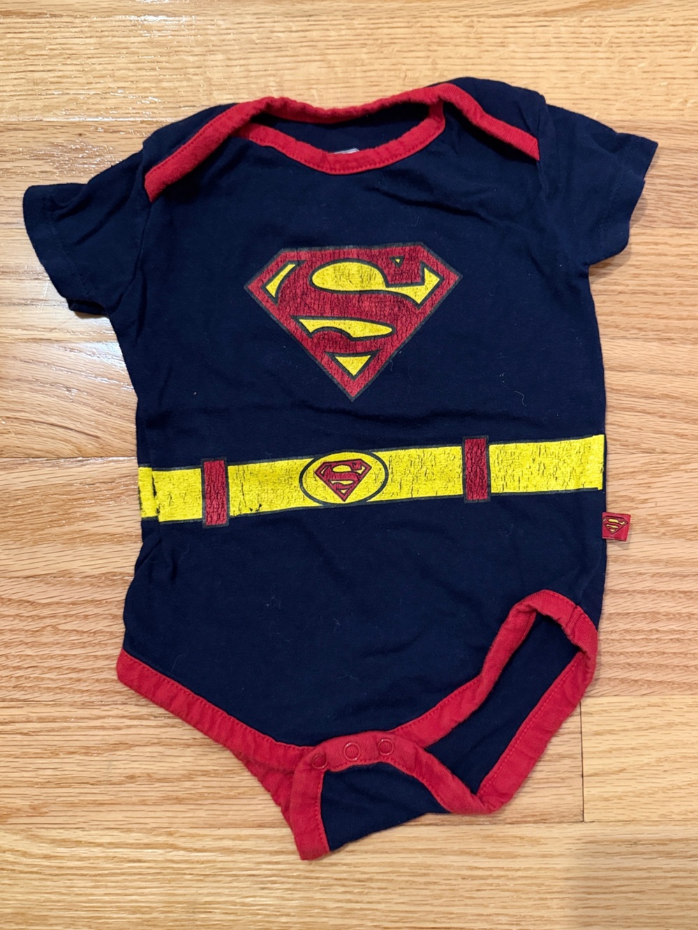 DC Comics Superman Navy Onesie with Red & Yellow Accents